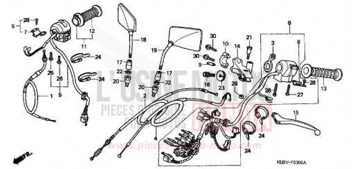 LEVIER DE GUIDON/COMMUTATEUR/CABLE CA125X de 1999